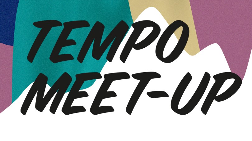 Färgade fält och texten "Tempo Meet-up".
